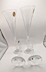 4 Crystal «Millennium 2000» Cristal D’Arques Champagne Flutes