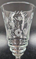 (3) Rock Sharpe Halifax Iced Tea Set Vintage Floral Cut Stemware Libbey MCM Lot