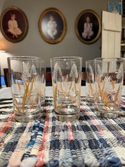 Qty 6 – Vintage Libbey Glass “Wheat Spray” Highball Glasses, 1970s