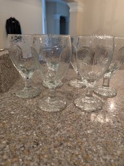 Libbey Chivalry Clear Water FOOTED Goblets Set of 6 6.5” Tall