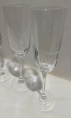 Cristal de Sevres Beaubourg Square Bowl Fluted Crystal Champagne Glasses Party