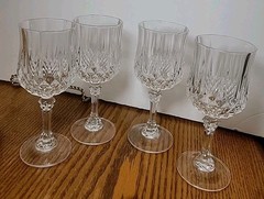Set Of 4 CRISTAL D’ARQUES France Longchamp 24% Lead Crystal Wine Glasses 6.5”’