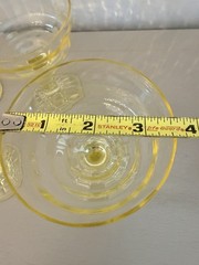 Beautiful Set of 4 Anchor Hocking Topaz Yellow Block Optic Sherbets Or Coupes