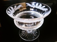 Edinburgh Crystal Thistle 3 3/4″ Peach Melba Bulbous Dessert