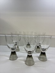 Set of 6 MCM Rosenthal Fortuna Smoke Wine Goblets Designer Elsa Fischer-Treyden