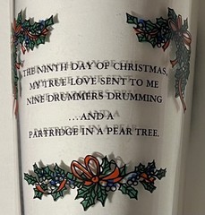 12oz Clear Glass Tumbler «9th Day» Nine Drummers Drumming – 12 Days Christmas