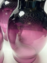 MCM Lot of 4 Eva Zeisel Bryce Bros Silhouette Purple Amethyst Footed Tumblers
