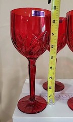 New MARQUIS by WATERFORD Brookside Red Crystal Wine Glasses 8.5″ Set of 3