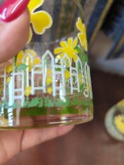 Vintage Culver Daisy & Picket Fence Set 4 Highball Glasses Glass Set
