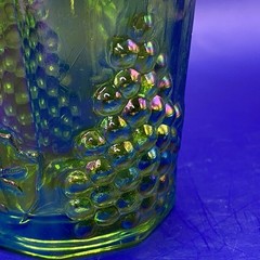 vintage Indiana Glass Company Iridescent «Harvest Grape» tumbler «Harvest Blue»