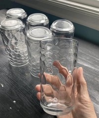 vintage drinkware set 6 libbey highball iced tea glasses optic dot fish scales