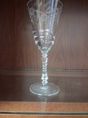 Set Of 8 1940’s Libbey Rock Sharpe Arctic Rose #3005 Water Goblets. 1181