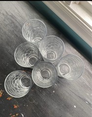 vintage drinkware set 6 libbey highball iced tea glasses optic dot fish scales