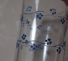 Vintage Swanky Swig Forget Me Not Juice Glasses 5 oz. Set of 5 blue,red,yellow