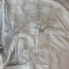 Set Of 2 Lennox Fine Crystal Wine Glasses. Starfire Goblet. Signed Lennox USA