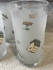 Set Of 4 Pfaltzgraff Naturewood Frosted Drinking Glasses/Tumblers. 3″W x 6¼»H.