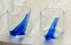 Greenbrier’s Blue Ribbon Highball Clear Drinking Glasses(Set of 2) 12 oz