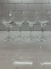 Unmarked Set Of 4 Flawless Crystal Water Goblets/Wine *Flat Rate Shipping*