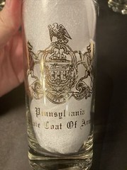 Vtg Pennsylvania Coat of Arms State Seal Collectible 12oz Tumblers Set of 8