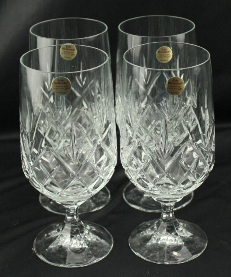 NWT Echt Bleikristall Set 4 Ice Tea Water