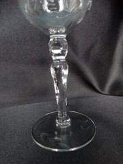 Glastonbury/Lotus Clear 40-1 Polished/Gray Cut Glass Floral 3.6oz Wine Glass VGC