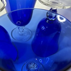 4 Casual Setting Sapphire 9 oz Water Goblets by Cristal D’Arques-Durand France