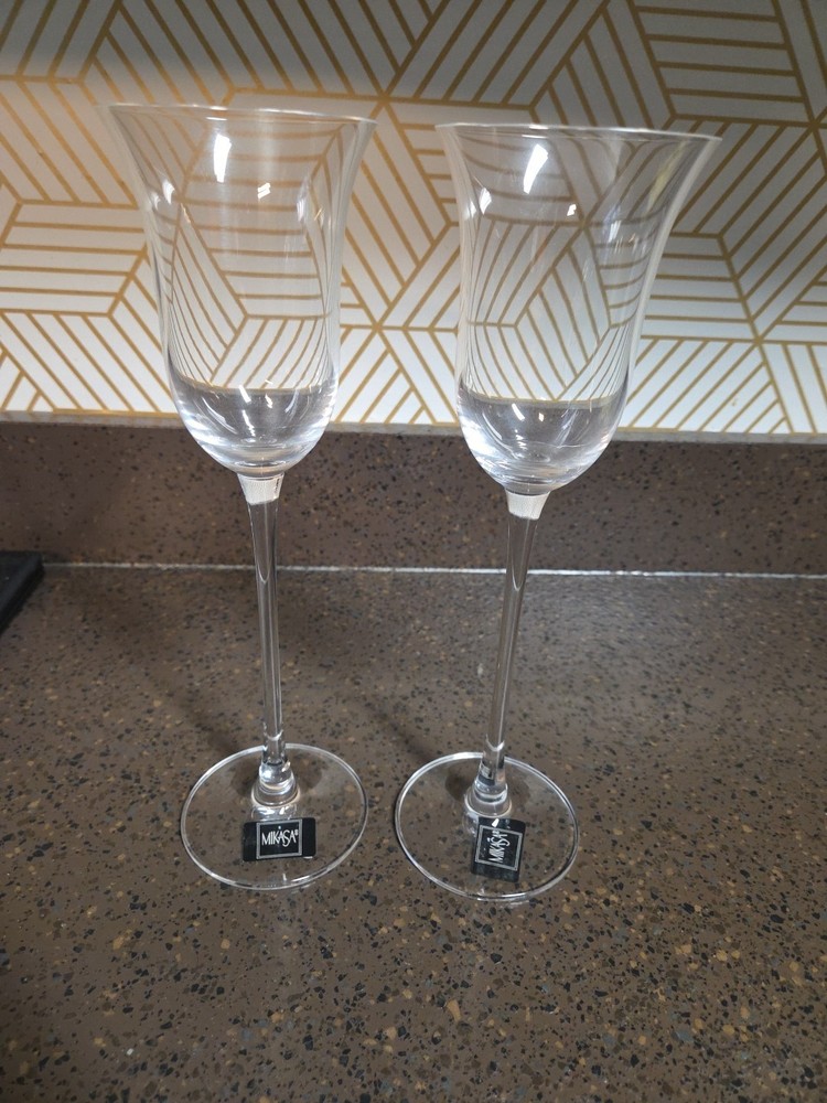 Set Of 2 Mikasa High Rise Wine Glasses- Crystal