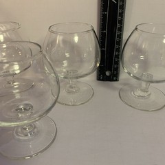 Brandy Snifters Cognac Scotch Bourbon Clear Glass Set of 4 Footed VTG Unbranded