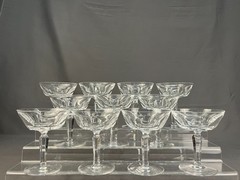 11 Waterford Crystal SHELIA 4 3/4″ Champagne Tall Sherbet Glasses: MINT