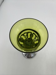 Stemmed Farber Bros Krome Kraft Cambridge Glasses Amethyst Green Amber Set of 4
