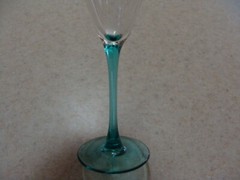 Cristal D’Arques Turquoise Pattern 3 Champagne Flutes Clear Cup Turquoise Stem