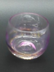 Small Pale Lavender Iridescent Drinking Glass MCM 2.25H x 2.5W” Vintage EUC