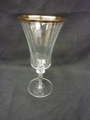 VINTAGE MIKASA WINE GLASS 24k GOLD RIM 8″ TALL