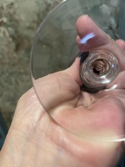 2 Art Deco Amethyst Purple Cordial Twisted Stem Glasses