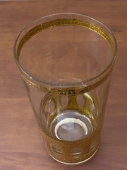 Vintage Culver Antigua Highball Glass 5 5/8″ MCM Gold Detail Cocktail Tumbler