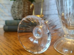 4 Vintage Soda Fountain Glasses Milkshake/ Ice Cream Float w/ Pedestal Ribbed