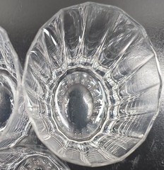 5 Dansk Oval Facette Old Fashioned Vintage Clear Panel Whiskey Rocks Finland Lot