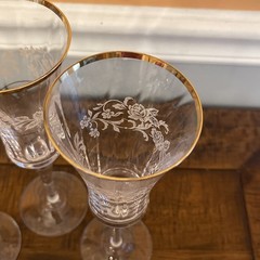 Mikasa Antique Lace Fluted Champagne Goblets Set Of 3 Middle Floral