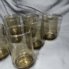 7 Libbey Glass Tawny Bolero Tumbler Set Juice Glasses 6oz Vintage