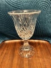 Gorgeous 24% Lead Crystal Footed Goblet / Heavy Cut Crystal