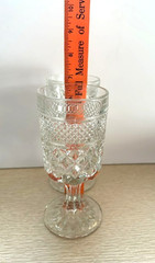 Vintage Anchor Hocking Wexford Wine/Drink Glasses Stemmed 4 Set 6.625″ Tall A