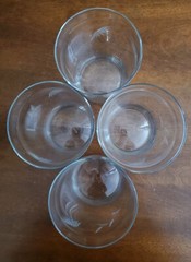 Flower Cut Clear 9 Oz Flat Tumbler Glass Set of 4