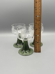 Schott-Zwiesel Wine Glasses Etched Grapes Leaves Green Beehive Stem 3 Available
