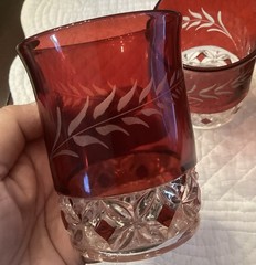 HTF Flint Glass Pillow Encircled / Midway #857 Ruby EAPG Tumblers – Set Of 4