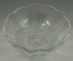 VAL ST.LAMBERT CRYSTAL BRUSSELS INTAGLIO FRUITS 6″ BOWL SIGNED
