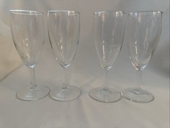 4 Vtg Cristal D’Arques Liquor Glasses from France 2 With Plain Stems & 2 6-sided