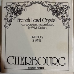 VTG WM Dalton Cherbourg French Lead Crystal Goblets Set of 2 Original Box #2