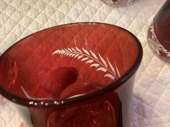 HTF Flint Glass Pillow Encircled / Midway #857 Ruby EAPG Tumblers – Set Of 4