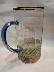 Makenzie-Childs Aurora NY Garland Polka Dot Glass Picther W/ 2 Tumblers