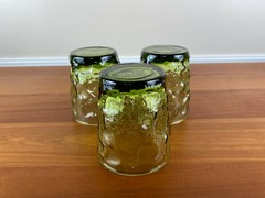3 Anchor Hocking MILANO GREEN 7 oz Flat 3 ⅜” Tumblers: MINT